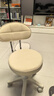 卓博凳子吧台椅升降椅美容凳滑轮凳转椅圆凳靠背椅子BTY03米白 实拍图