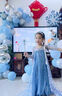 迪牧欧女童冰雪奇缘爱莎公主裙子春装儿童生日礼服艾莎原版拖尾连衣裙子 蓝色长裙 120 实拍图
