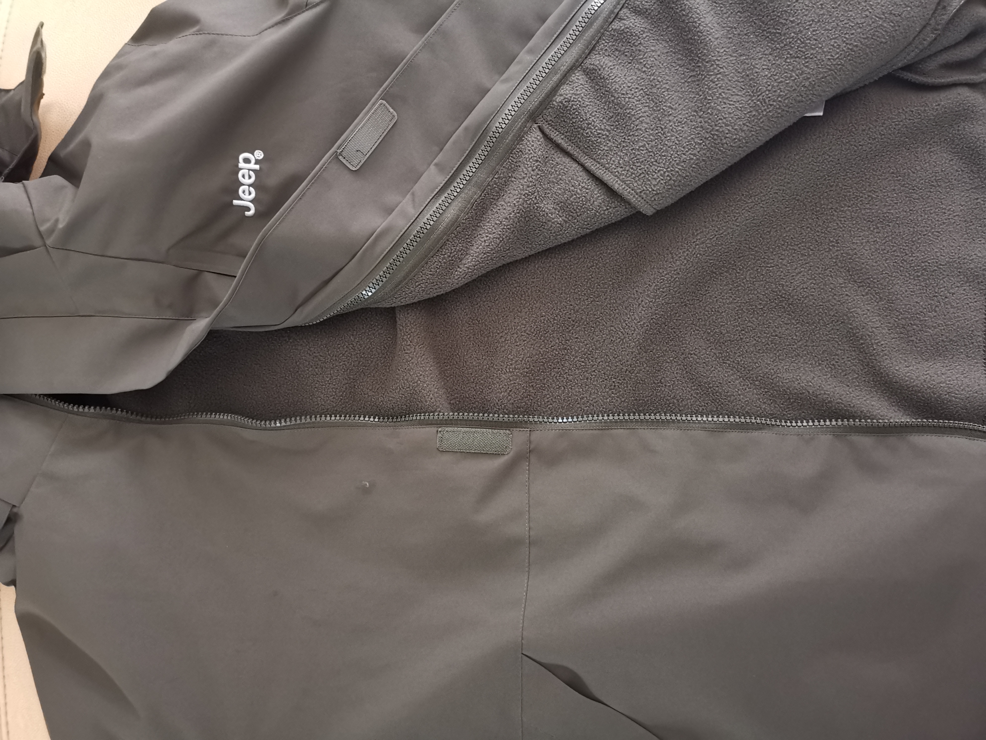 JEEP冲锋夹克衣男女同款三合一两件套保暖防风加绒外套 军绿 3XL 实拍图