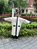 牧萌儿童雨衣带书包位防水透气宝宝加厚雨衣男童女童上学户外时尚雨披 默咖米【大书包位+升级拉链款】 4XL【建议身高140-160cm】 实拍图