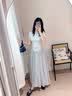 香影蓝色天丝t恤套装裙女2026夏季新款短袖上衣半身裙一整套穿搭 航线蓝 S 155/80A/85-95斤 实拍图