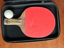 红双喜（DHS）乒乓球拍九星级直拍专业单拍黑檀面材+芳碳H9006附拍包+乒乓球 实拍图