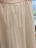伊芙丽（eifini）朱珠代言【经典延续】优雅百搭休闲显瘦高腰雪纺蛋糕长款半裙女 米白 预售 [4月30日]发 M 105-120斤 实拍图