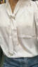 尚都比拉通勤飘带领白色衬衫女秋季上衣珍珠扣设计气质休闲时尚洋气衬衣 实拍图