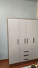 易宝林衣柜家用卧室翻开门简约衣柜出租房现代简约衣橱收纳储物柜大衣柜 原木风140cm四门+三抽【包安装】 实拍图