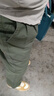 顶峰保罗（Dingfengbaoluo）纯棉休闲裤子男夏季阔腿宽松直筒工装长裤HM9901军绿色2XL 实拍图