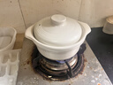 康舒（KANGSHU） 大容量砂锅炖锅家用耐高温陶土沙锅明火燃气陶土煲煮粥煲石锅 白3.3L+1.1L(3-5人)破损补发 实拍图