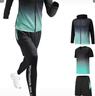 运动套装男跑步训练健身衣服骑行服外套紧身速干衣秋冬保暖运动服 绿色五件套C 4XL【推荐180-200斤】 实拍图