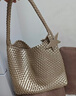 ECODAY编织托特包通勤包女包大容量单肩手提包送女友生日礼物 My dear friend-B007X 香槟金 大号 实拍图