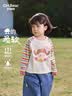 欧姆熊女童长袖t恤春秋款2026新款小童开春上衣女孩宝宝儿童春装打底衫T 米色 (偏大,建议选小一码) 均码 M 100c 实拍图