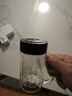 富光双层玻璃杯商务泡茶杯子 大容量男女耐热办公水杯带把黑色320ml 实拍图
