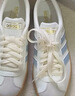 adidas「T头鞋」VL COURT 2.0复古休闲板鞋德训鞋阿迪达斯轻运动   汉玉白/蓝色/金色 (推荐女生买小半码)   38 实拍图