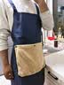 光多拉防水围裙厨房防油污家用做饭无袖工作服复合面料拼接大口袋围裙蓝 实拍图