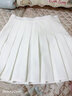 欧贝汐百褶裙女裙子春夏春秋冬季半身裙学院风冬裙A字学生黑色短裙 白色 S 实拍图