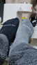 迪卡侬（DECATHLON）透气吸汗袜子运动袜高帮棉袜柔软舒适男女长袜 RS160-商务黑色-3双装 【39-42】(鞋码39/40/41/42) 实拍图