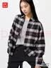 优衣库法兰绒衬衫女装格纹长袖衬衣481173 08 深灰色 XL /165/92A 实拍图