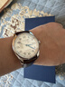 积优（JEAYOU）浪琴名匠表带真皮优原装手表带男士代用浪琴八针月相四针康卡斯博雅律雅瑰丽女先行者优原厂牛皮 【白线】棕色 表耳21mm，表扣18mm 蝴蝶扣 实拍图