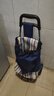爬楼梯便携购物买菜车小拉车家用可折叠轻便手拉杆拖车老人手推车 基础加粗车+静音大轮+蓝条纹 实拍图