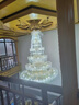 复式楼大吊灯挑高中空跃层大厅灯具轻奢别墅客厅水晶灯 【特价-不含安装】直径100CM高150CM-送三色光源 实拍图