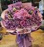 冉子花坊母亲节鲜花速递粉玫瑰百合向日葵混搭花束生日礼物同城配送 韩式紫玫瑰绣球混搭花束 实拍图