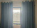 水星家纺免打孔窗帘遮光卧室全遮光布杆子全套飘窗遮阳帘4.6x2.7m蓝色 实拍图