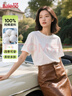 班尼路（Baleno）纯棉短袖女2026新款休闲宽松纯色打底衫女装春夏款宽松T恤上衣服 实拍图