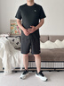 安踏（ANTA） 两件套 运动套装男夏季新款冰丝速干透气运动服父亲节爸爸套装 【店内爆款-清凉冰丝】黑T+梭织五分裤 XL/180 实拍图