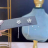 BJYLS999足银针雪花流苏耳线养耳洞纯银针耳环耳钉女轻奢高级耳饰礼物 【999足银针】雪花耳线一对 实拍图