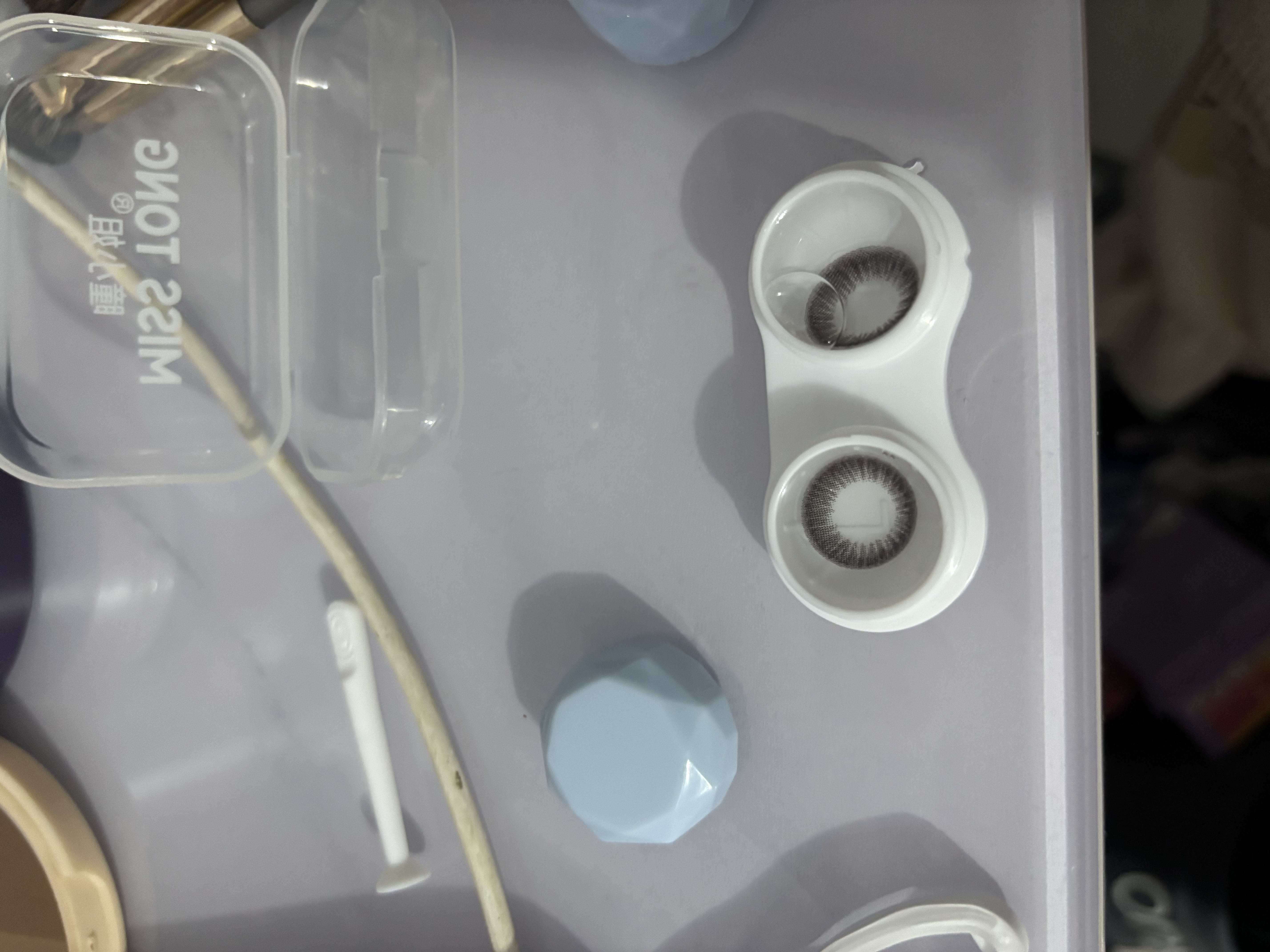 海昌精选系列彩色隐形眼镜大小直径美瞳半年抛1片 舒悦黑 375度 实拍图