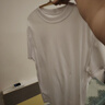 奥德里奇（Aodeliqi）短袖T恤男士夏季丝光棉凉感透气纯色打底衫半袖小高领修身t恤上衣 白色 4XL 实拍图