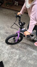 凤凰（Phoenix）儿童自行车脚踏车自行车3-8-12-18岁童车双碟刹带辅助轮16寸紫色 实拍图