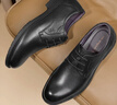 红蜻蜓真皮男鞋春夏舒适商务休闲皮鞋高级正装德比鞋婚鞋WTA7376黑色42 实拍图