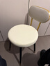 巧纳美（QIAONAMEI）圆凳靠背化妆凳卧室梳妆台椅子凳子小板凳家用换鞋凳灰白8036-GW 实拍图
