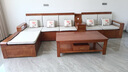 莱仕达实木沙发 胡桃木实木沙发组合现代中式储物沙发YL五人位+柜+榻+几 实拍图