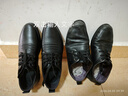 红蜻蜓男鞋平底牛皮真皮休闲鞋男圆头商务正装皮鞋男WTA306871黑色43 实拍图