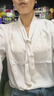 尚都比拉通勤飘带领白色衬衫女秋季上衣珍珠扣设计气质休闲时尚洋气衬衣 实拍图