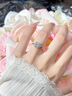 GLTEN方糖戒指求婚钻戒银戒指女款1一克拉莫桑钻戒指结婚送女朋友老婆 晒单实拍图