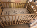 优乐博（ULOP）婴儿床实木无漆可移动拼接宝宝床多功能带尿布台新生儿bb摇摇床 婴儿床[送皇冠5件套+蚊帐+棕垫] 实拍图