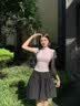 雪茜曼日系学院风半身裙女2026夏季新款高腰显瘦a字短裙小个子五分伞裙 实拍图