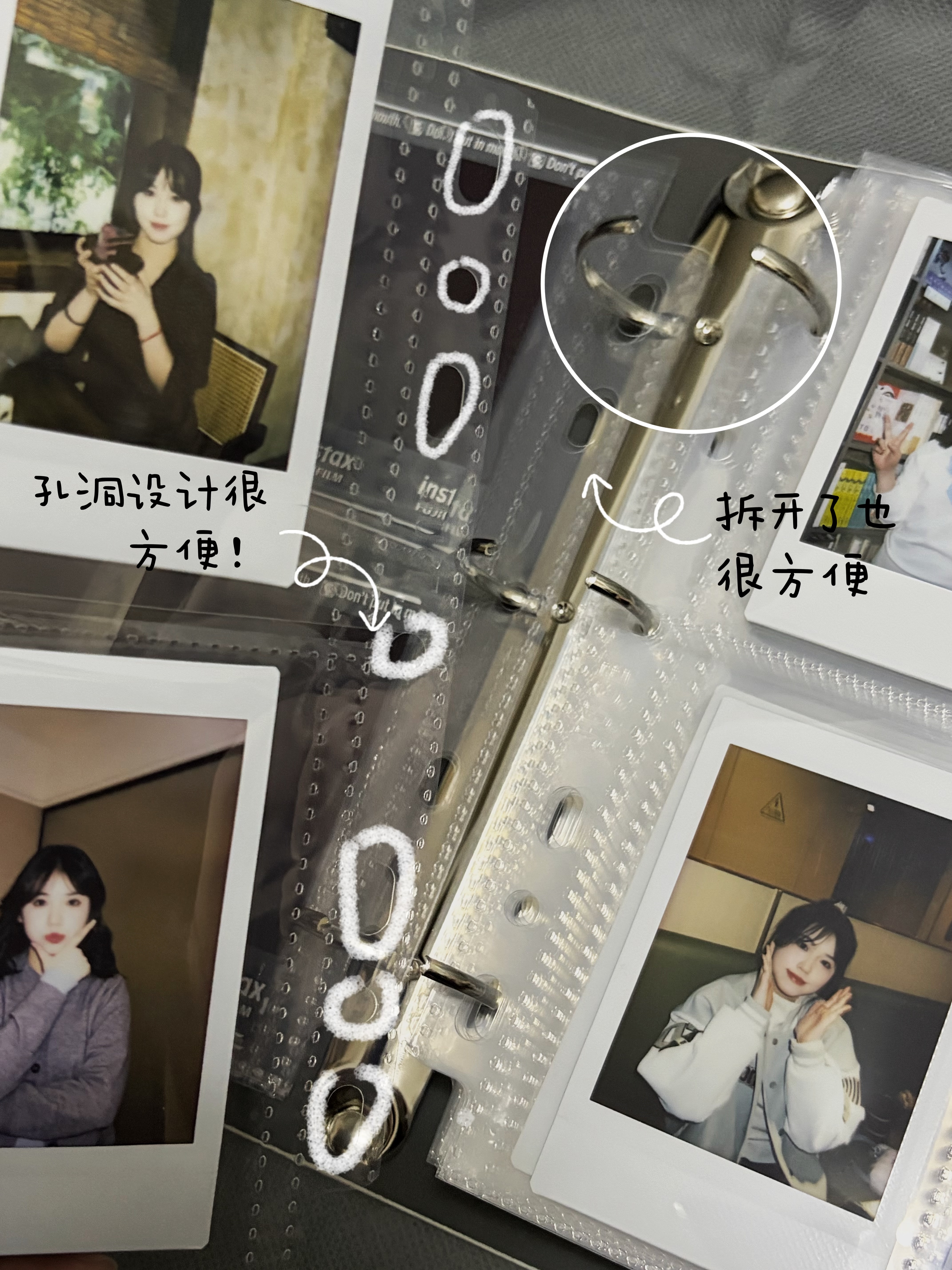 聚册拍立得相册四宫格mini相纸专用大容量活页卡册3寸照片收纳本 【Mini四宫格简装款】云母白_可放100张 Fuji拍立得相纸尺寸 实拍图
