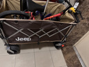 JEEP吉普露营车户外可折叠手推野餐营地超大拖车拉杆摆摊小推车 咖色 500L 有刹车 带桌板 实拍图