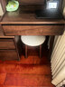 源氏木语实木化妆凳北欧梳妆台凳子家用换鞋凳卧室简约羊羔绒圆凳 实拍图