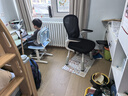 育才儿童学习椅子中小学生写字椅写作业可升降调节家用书桌椅靠背座椅 云感款升降40-52cm+脚踏 蓝色科技皮 实拍图