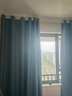 水星家纺免打孔窗帘遮光卧室全遮光布杆子全套飘窗遮阳帘4.6x2.7m蓝色 实拍图