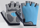 四万公里骑行半指手套运动健身户外登山透气减震防滑吸汗手套 蓝色 实拍图