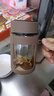 玻璃水杯商务杯大容量男女生带盖泡茶饮水礼品杯家用把手杯 咖色500ml1只 实拍图