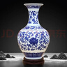 傲世景德镇陶瓷器青花瓷花瓶工艺品客厅摆件玄关办公室博古架装饰品 青花缠枝莲赏瓶+底座+证书 实拍图