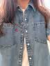Levi's李维斯26年春夏新款女士美式复古休闲牛仔短袖衬衫连衣裙 蓝色 S 实拍图
