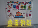 多美忆生日场景布置男女孩生日派对道具氛围装饰生日快乐粉系条幅5件 实拍图