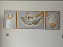 诗六艺家饰客厅装饰画北欧现代简约沙发背景墙挂画三联画大气轻奢壁画晶瓷画 羽鹿生辉（铝合金外框） 镶钻画左右50*70+中间100*70亮面 实拍图